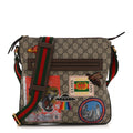 Soft GG Supreme Monogram Courrier Web Medium Flat Messenger Bag Beige New Acero Multicolor