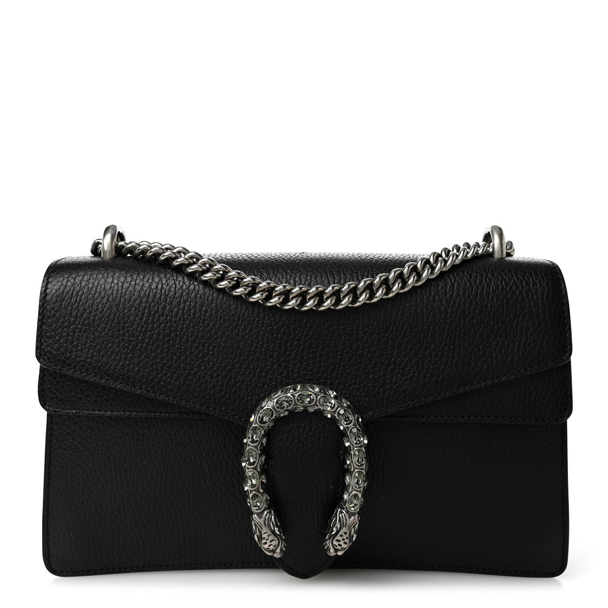 Pebbled Calfskin Small Dionysus Shoulder Bag Black