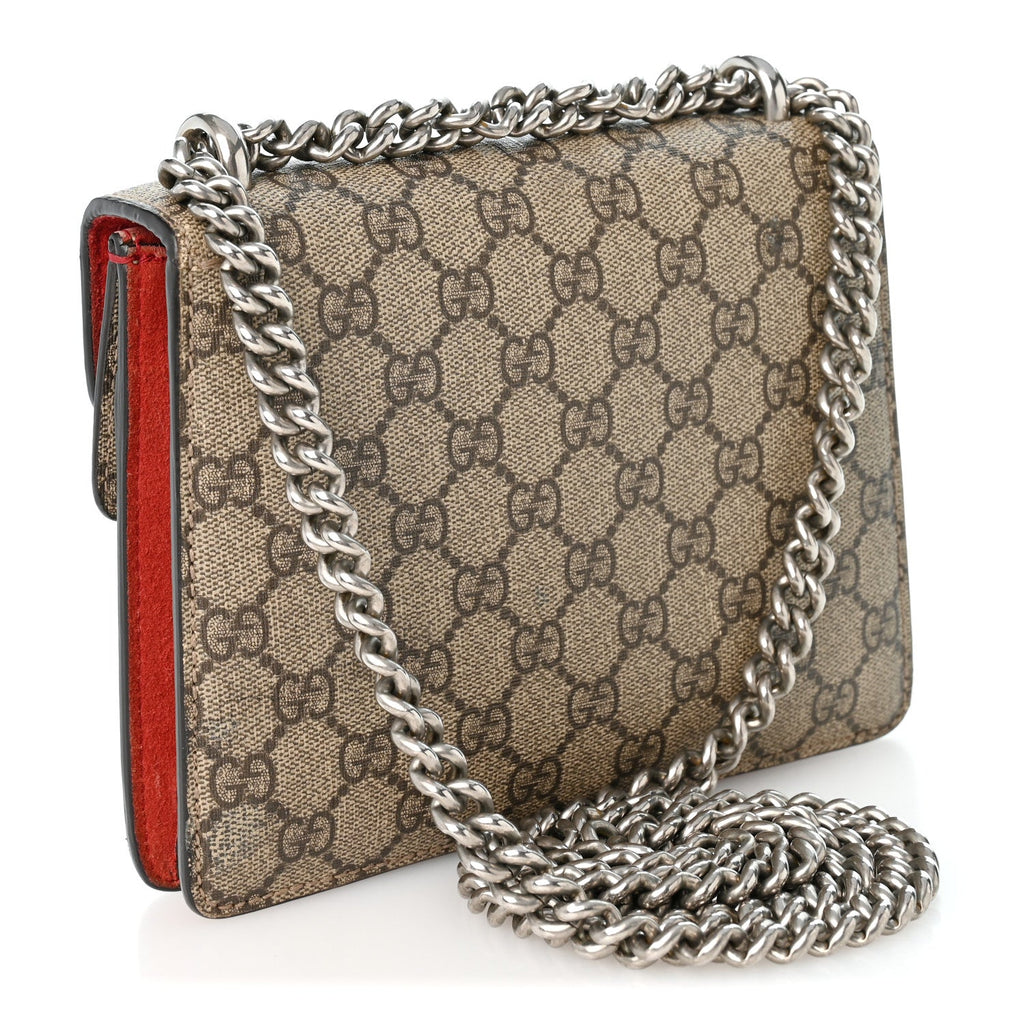 GG Supreme Monogram Mini Dionysus Shoulder Bag Hibiscus Red