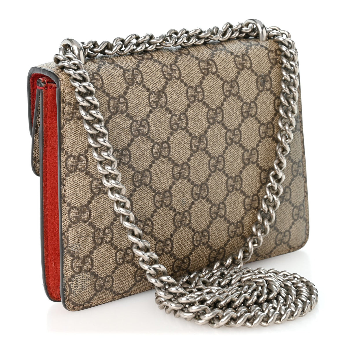 GG Supreme Monogram Mini Dionysus Shoulder Bag Hibiscus Red