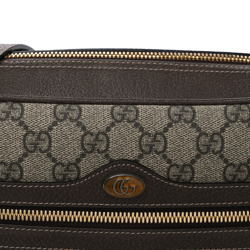 GG Supreme Monogram Web Small Ophidia Shoulder Bag Brown