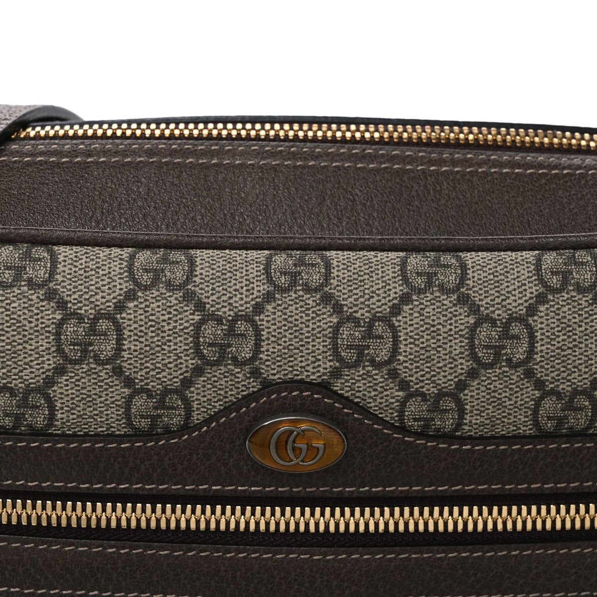 GG Supreme Monogram Web Small Ophidia Shoulder Bag Brown