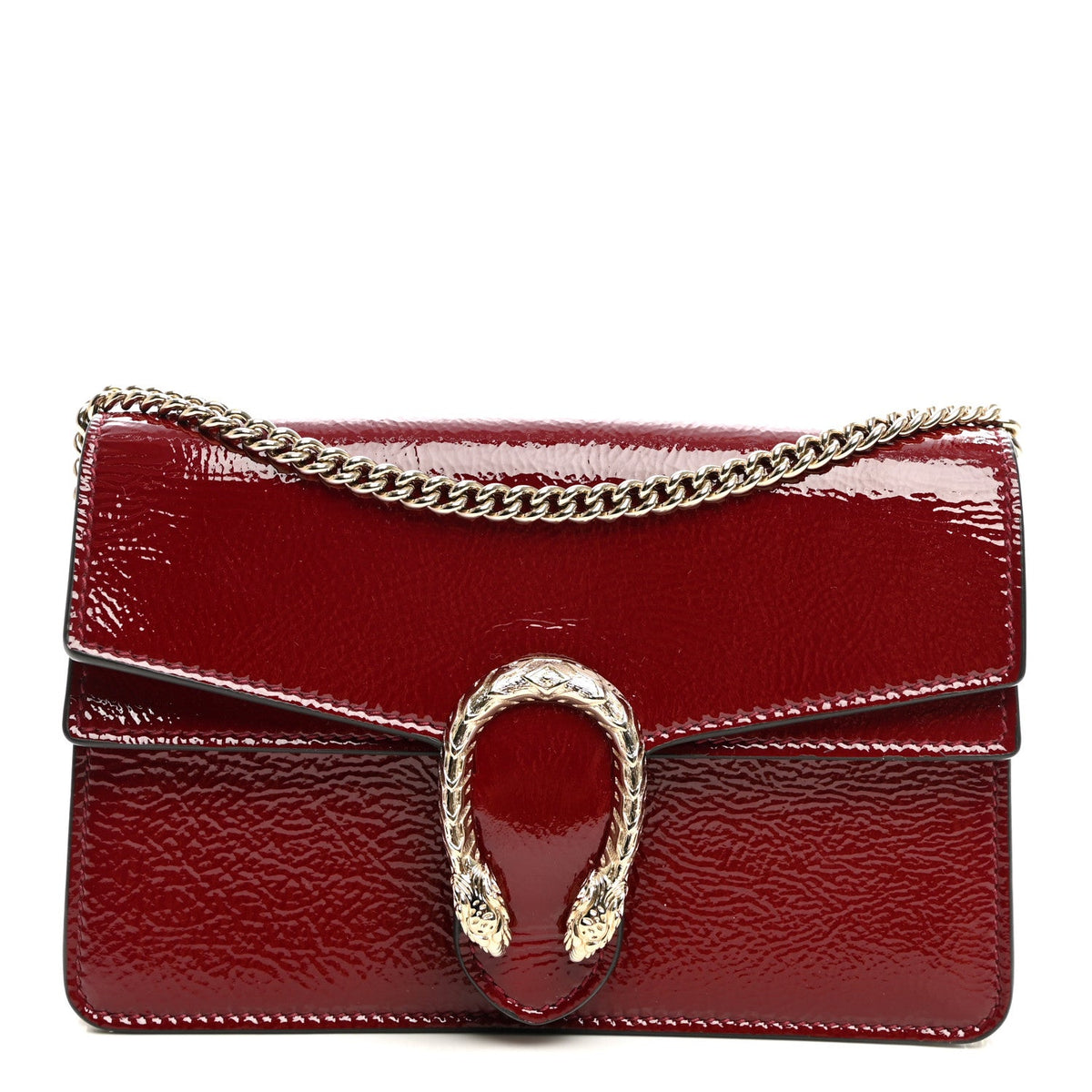 Crinkled Patent Mini Dionysus Shoulder Bag Rosso Ancora Red