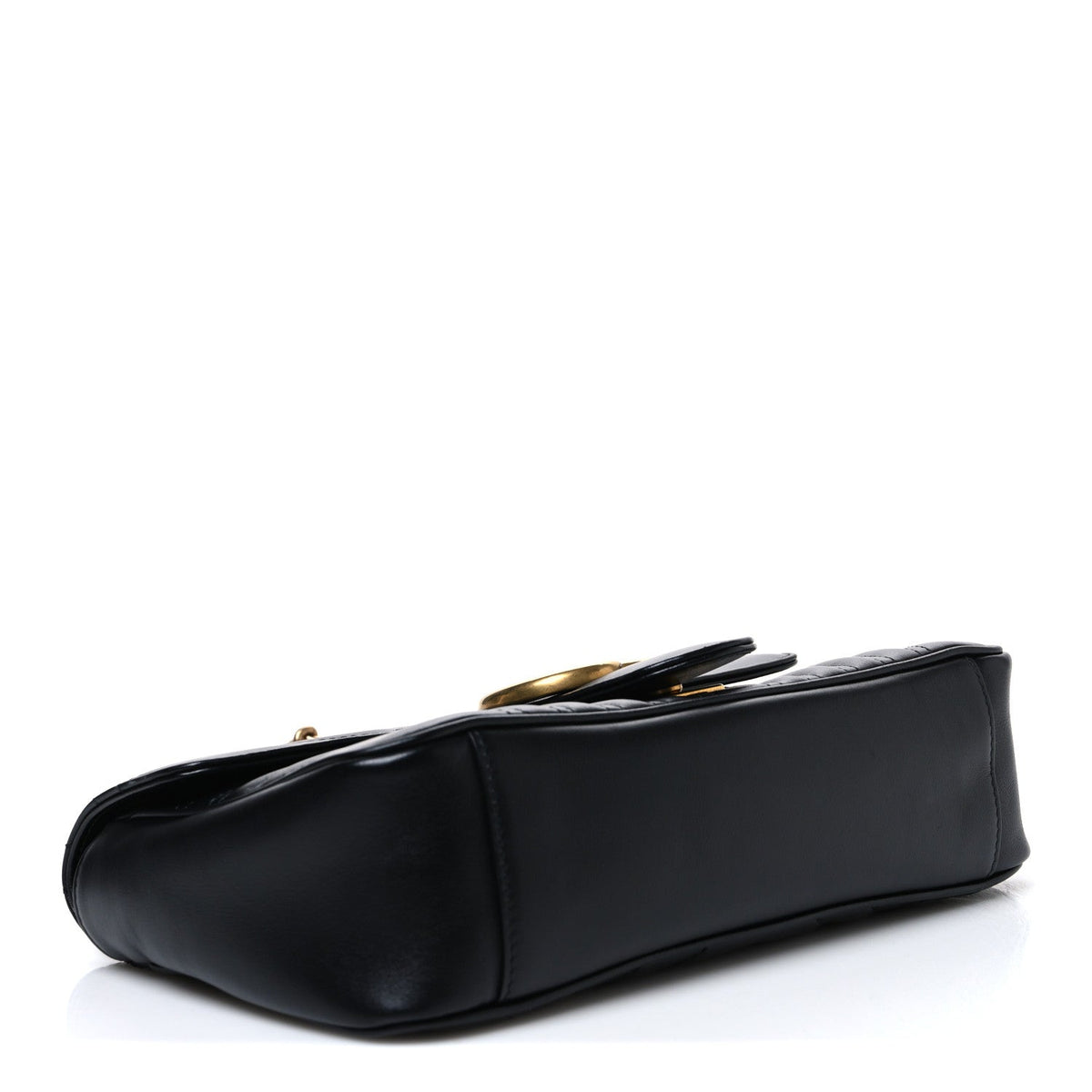 Calfskin Matelasse Small GG Marmont Shoulder Bag Black