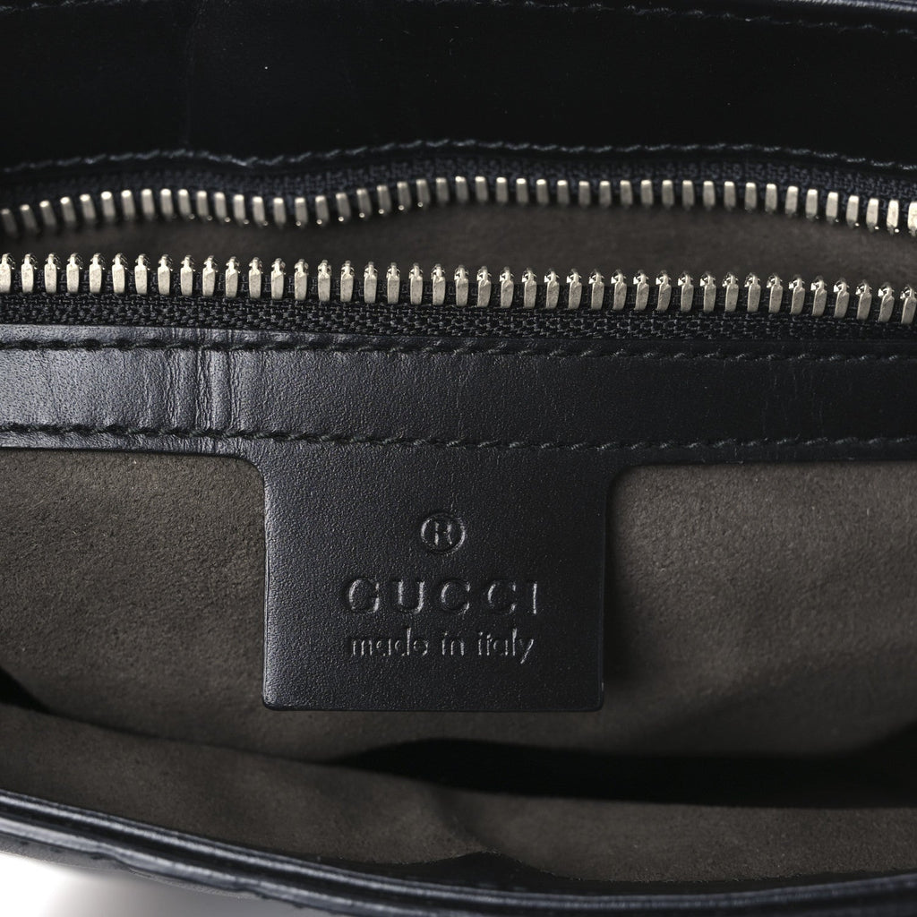 Guccissima Signature Single Buckle Flap Messenger Bag Black