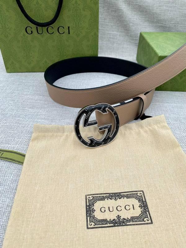 GUCCI Embellished coated-canvas and leather belt 'Beige'