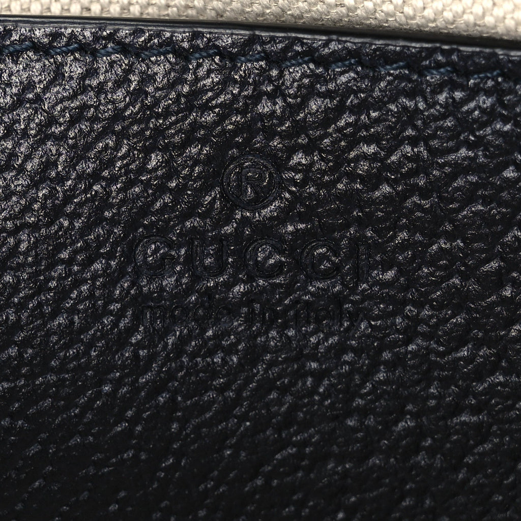GG Supreme Monogram Textured Dollar Calfskin Web Small Ophidia GG Handbag Beige Blue