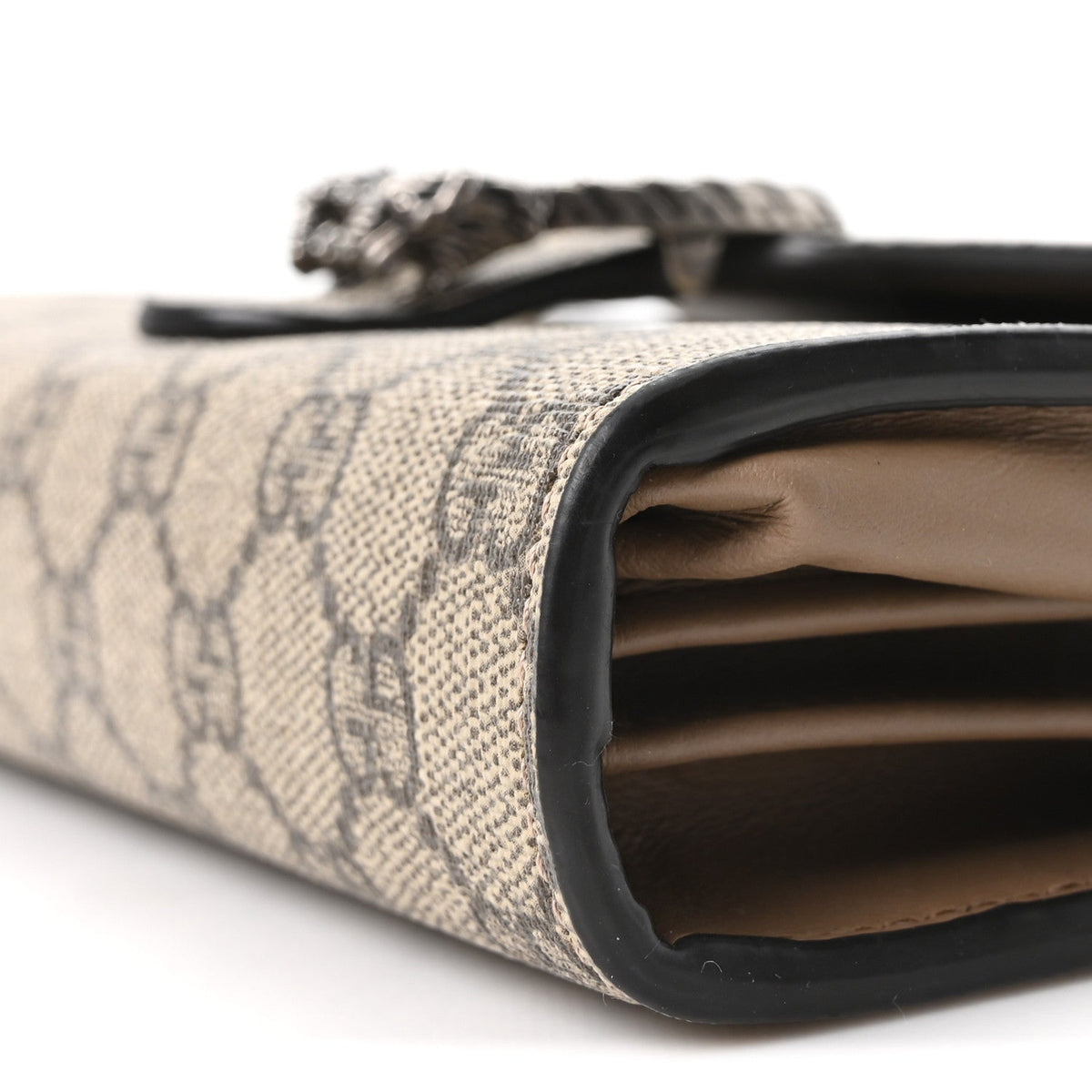 GG Supreme Monogram Mini Dionysus Chain Wallet Beige Taupe