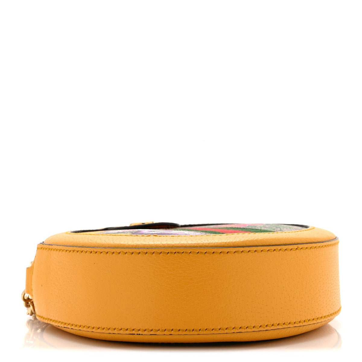 GG Supreme Monogram Flora Web Mini Ophidia Round Shoulder Bag Beige Multicolor Crop