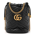 Calfskin Matelasse Mini GG Marmont 2.0 Bucket Bag Black