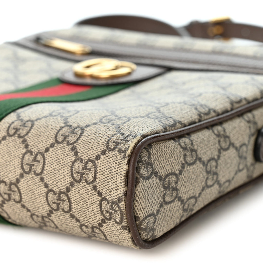 GG Supreme Monogram Web Small Ophidia Messenger Bag Brown