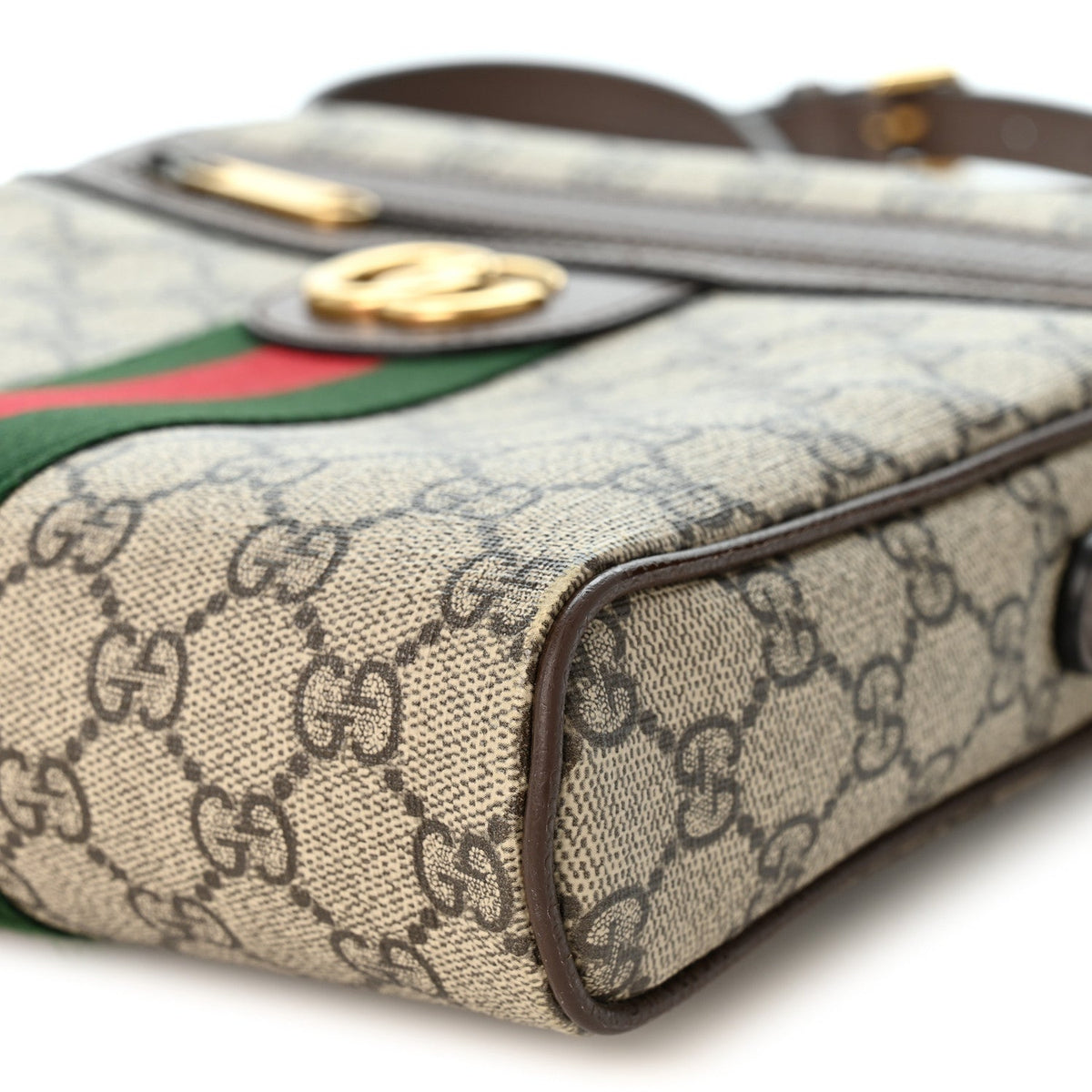 GG Supreme Monogram Web Small Ophidia Messenger Bag Brown