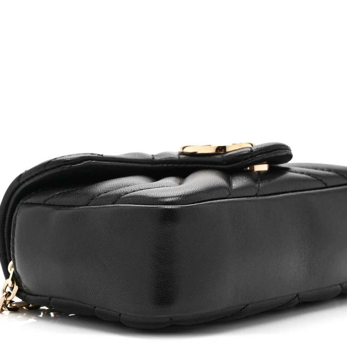 Lambskin Matelasse Mini GG Marmont Shoulder Bag Black