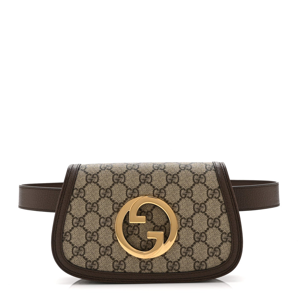GG Supreme Monogram Textured Dollar Calfskin Blondie Belt Bag 85 34 Beige Ebony New Acero