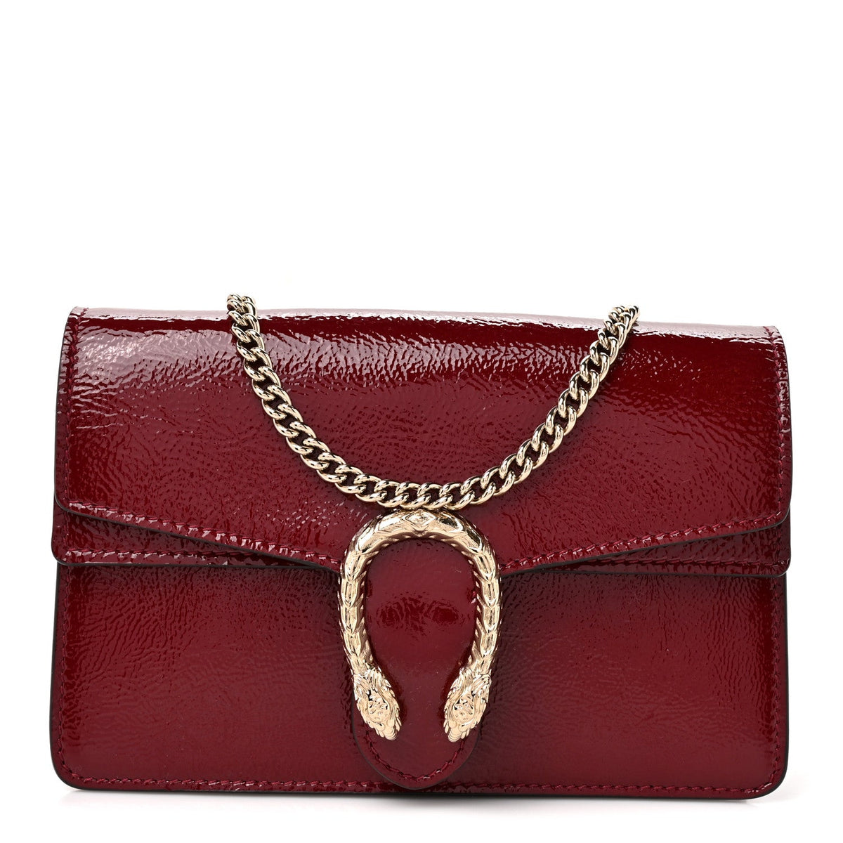 Crinkled Patent Mini Dionysus Shoulder Bag Rosso Ancora Red