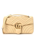 Lambskin Matelasse Medium GG Marmont Shoulder Bag Light Yellow