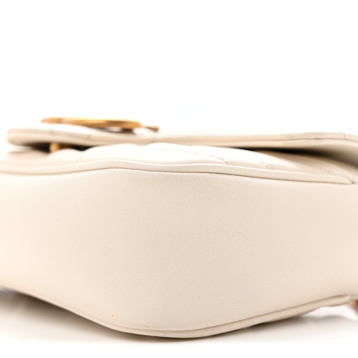 Calfskin Matelasse Super Mini GG Marmont Shoulder Bag White
