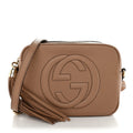 Pebbled Calfskin Small Soho Disco Bag Camelia
