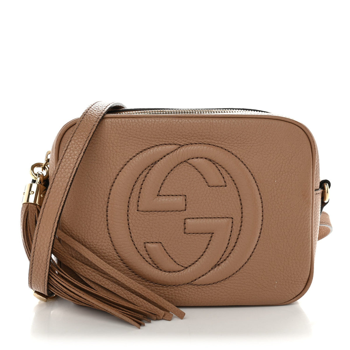 Pebbled Calfskin Small Soho Disco Bag Camelia