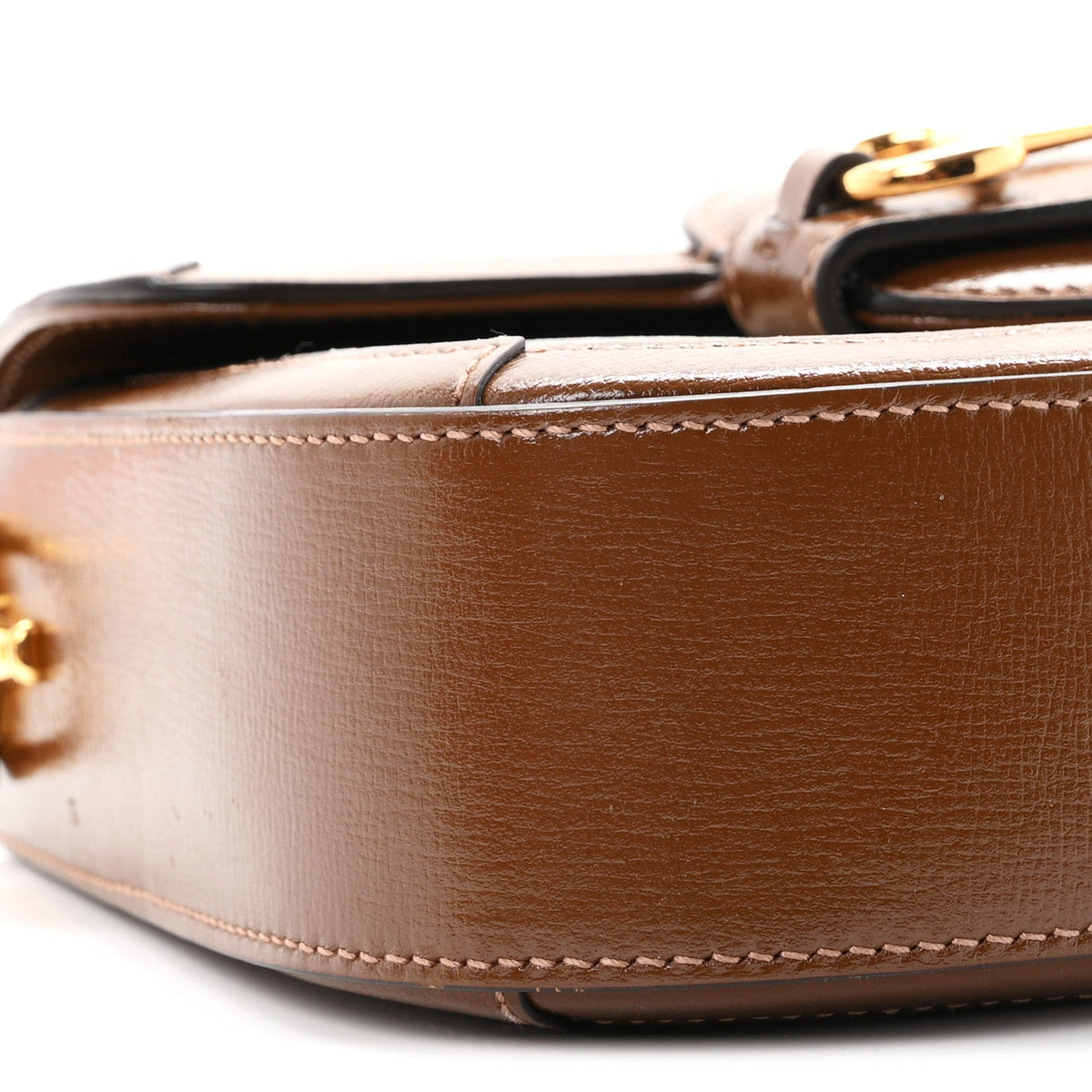 GG Supreme Monogram Web Mini Horsebit 1955 Shoulder Bag Beige Brown Sugar