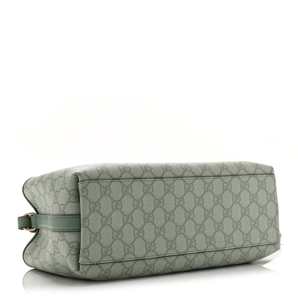 GG Supreme Monogram Emblem Medium Tote Bag Sage Green