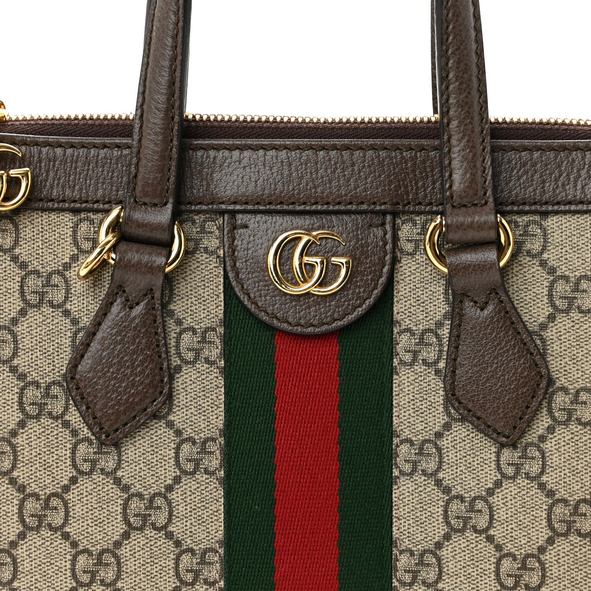 GG Supreme Monogram Small Ophidia Tote Bag Brown