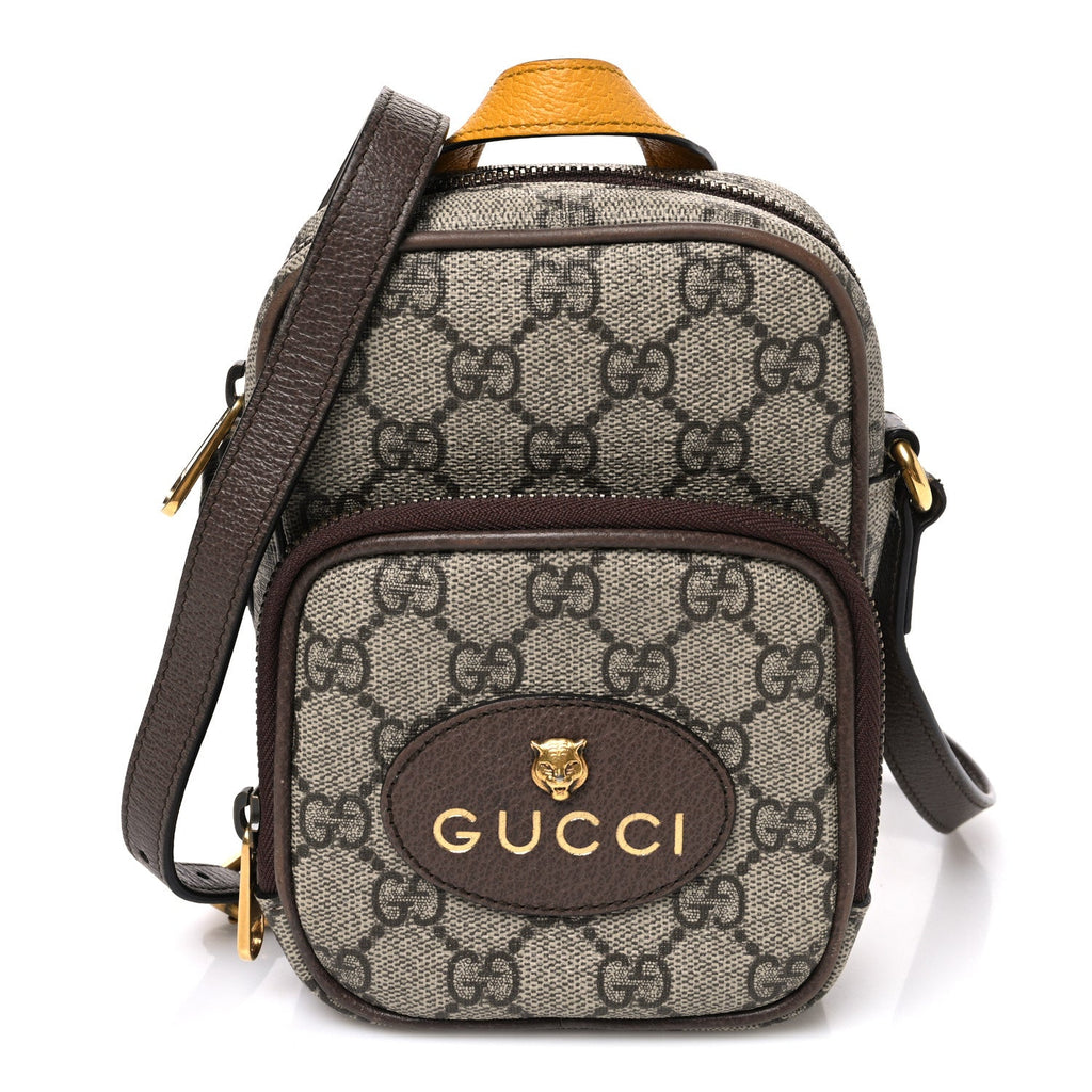 GG Supreme Monogram Mini Neo Vintage Double Zip Messenger Bag Beige New Acero Crop