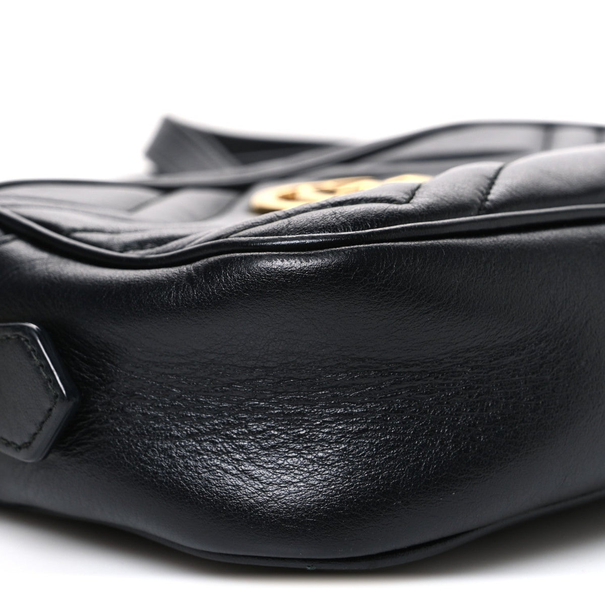 Calfskin Matelasse Mini GG Marmont Chain Shoulder Bag Black