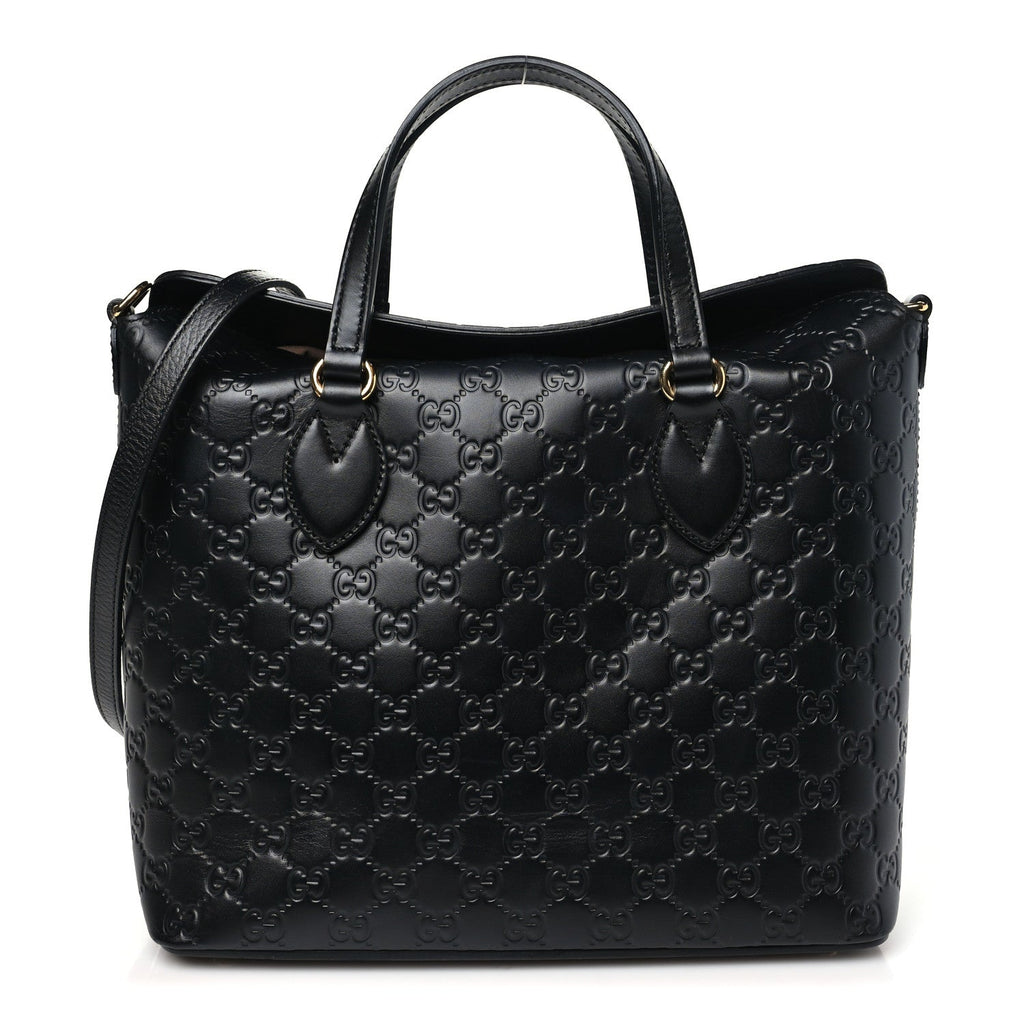 Guccissima Linea A Foldover Tote Black