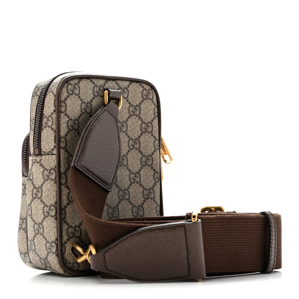 GG Supreme Monogram Web Mini Ophidia Messenger Brown