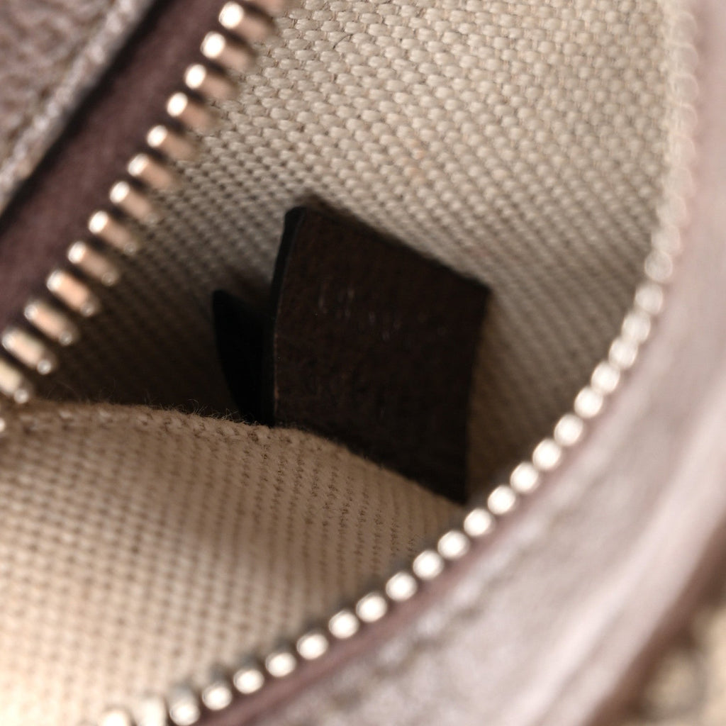 GG Supreme Monogram Textured Calfskin Web Small Attache Shoulder Bag Beige Ebony New Acero