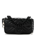 Calfskin Matelasse Monochrome GG Marmont Chain Belt Bag Black
