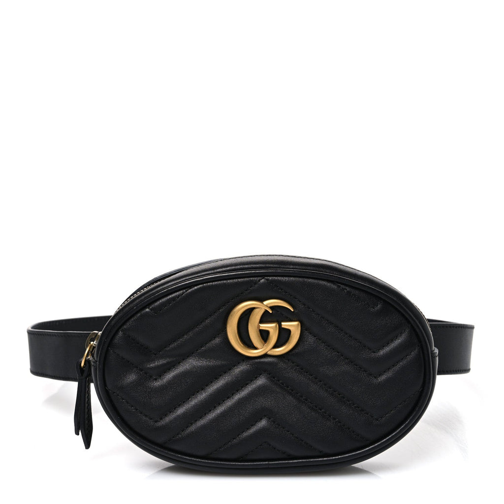 Calfskin Matelasse GG Marmont Belt Bag 95 38 Black