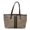 GG Supreme Monogram Medium Ophidia Shopping Tote Brown