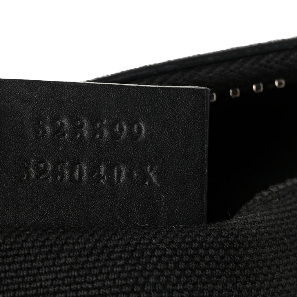 GG Supreme Monogram Web Small Flat Messenger Bag Black Grey Black Grey