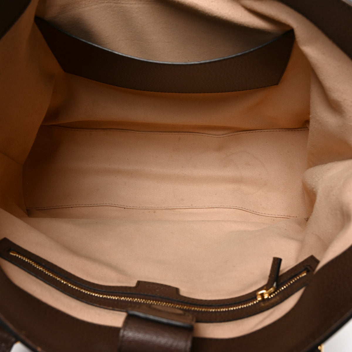 GG Supreme Monogram Medium Ophidia Shopping Tote Brown