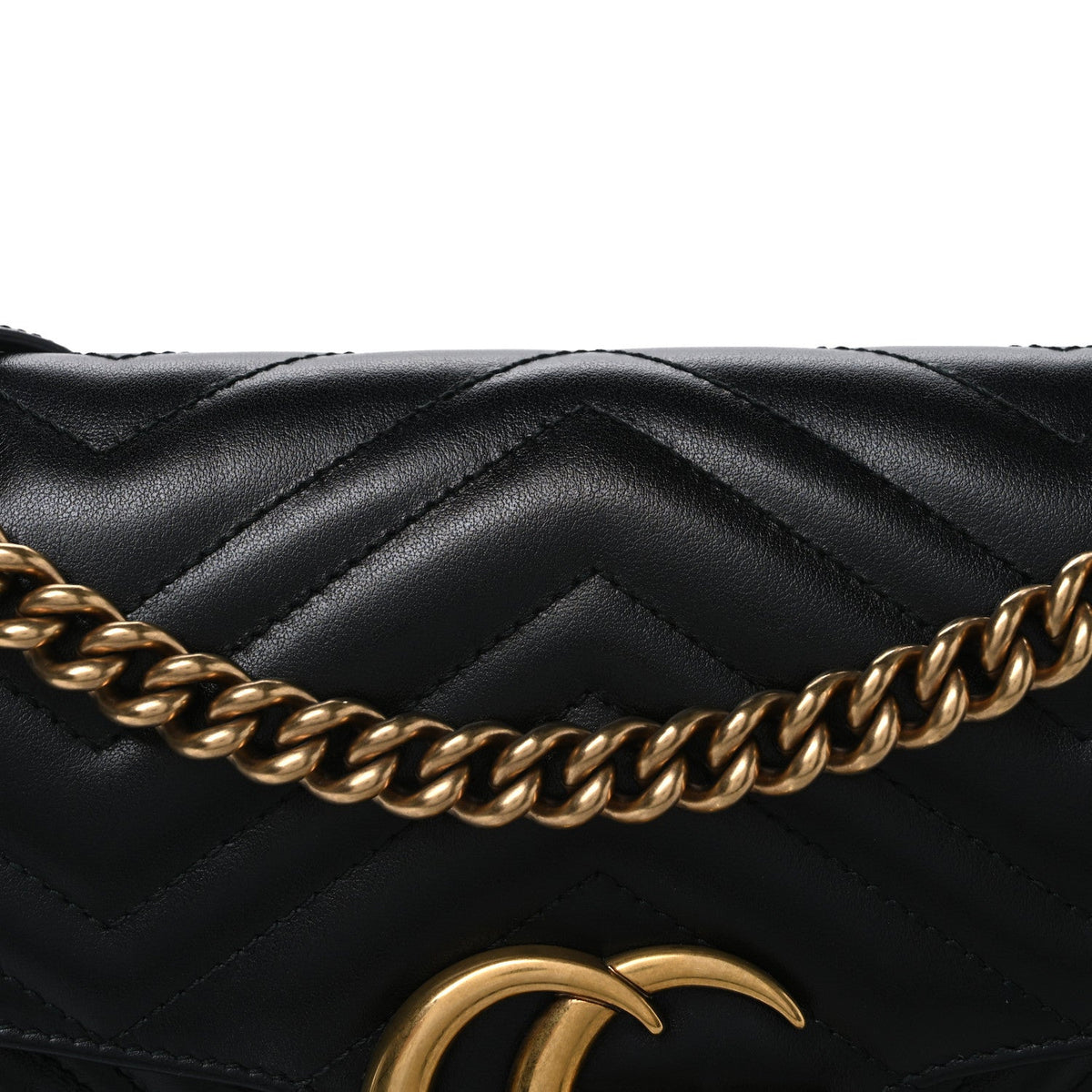 Calfskin Matelasse Small GG Marmont Shoulder Bag Black