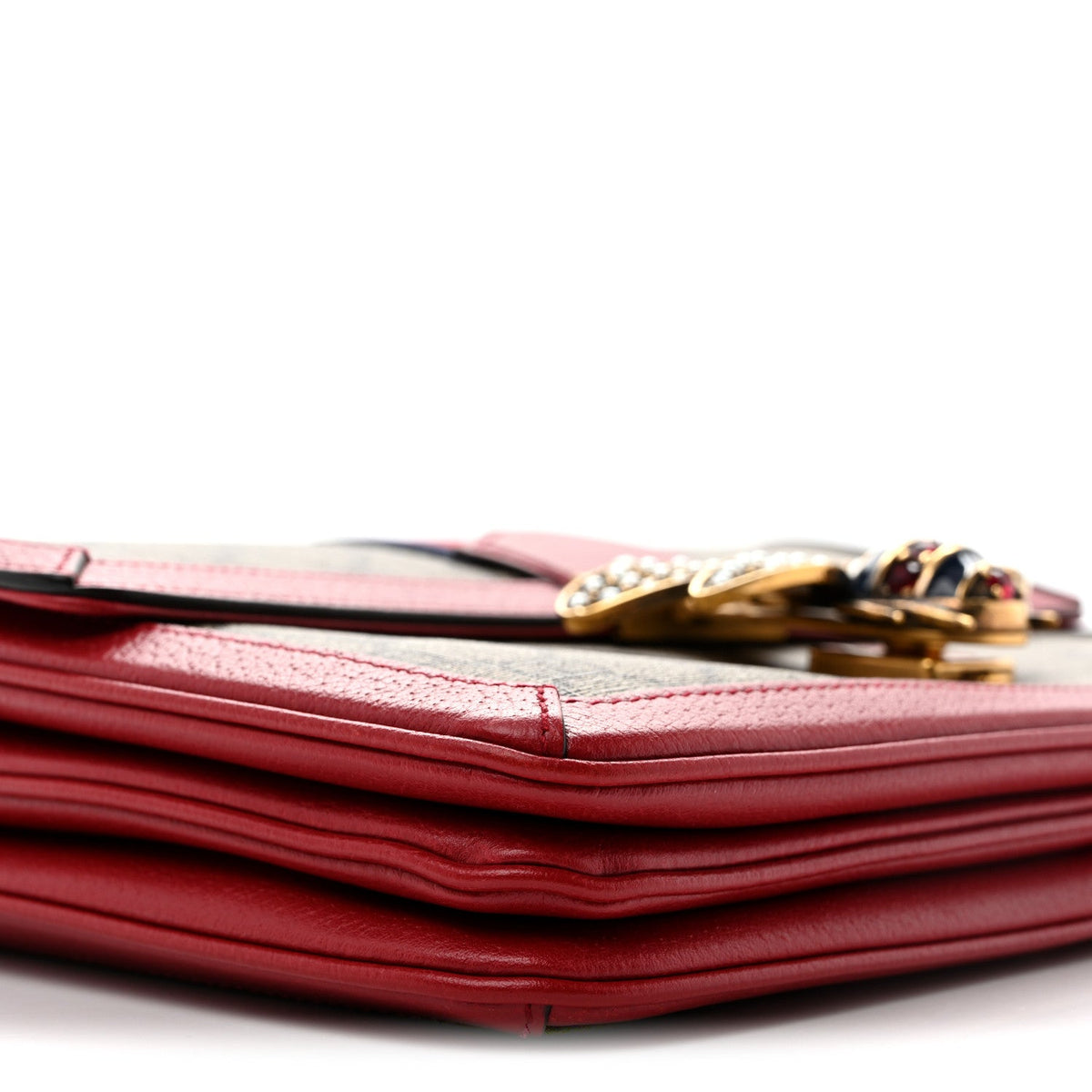 GG Supreme Monogram Medium Queen Margaret Shoulder Bag Red