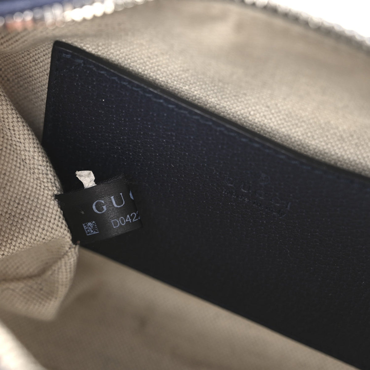GG Supreme Monogram Textured Dollar Calfskin Web Mini Ophidia Top Handle Bag Beige Blue
