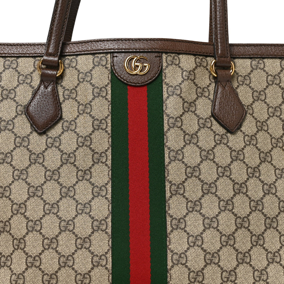 GG Supreme Monogram Medium Ophidia Shopping Tote Brown