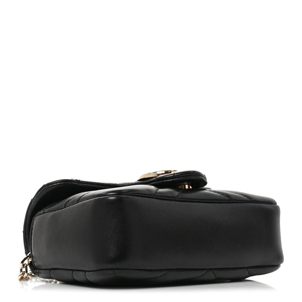 Lambskin Matelasse Mini GG Marmont Shoulder Bag Black