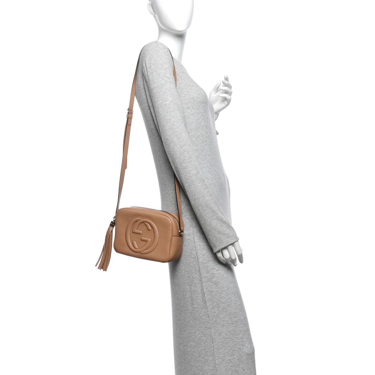 Pebbled Calfskin Small Soho Disco Bag Camelia
