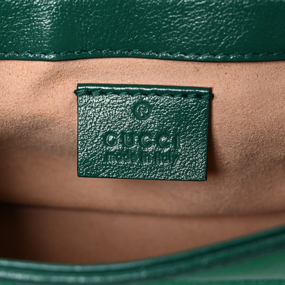 Azalea Calfskin Enamel Matelasse Diagonal Super Mini Torchon GG Marmont Shoulder Bag New Shamarock Emerald