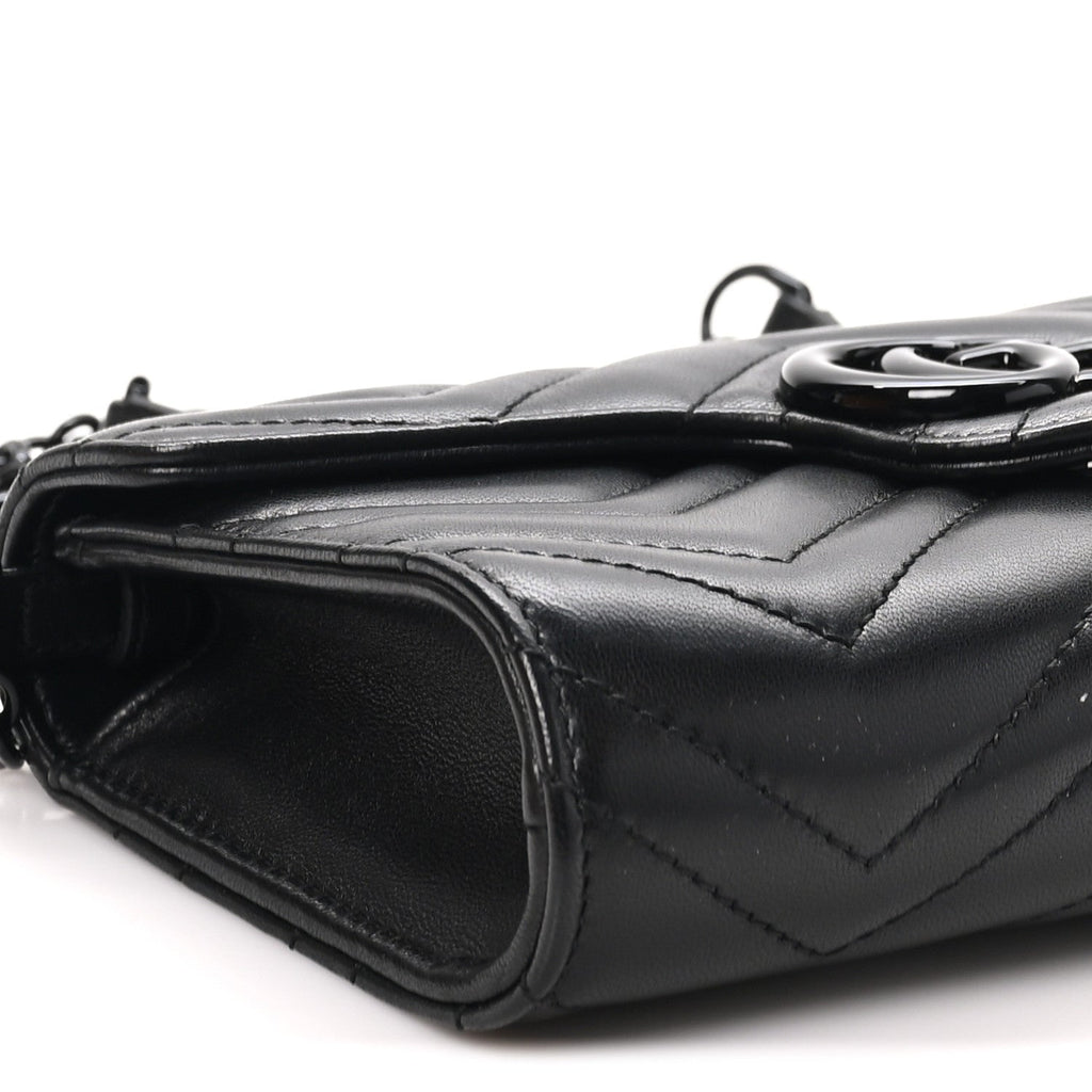 Nappa Matelasse Monochrome GG Marmont Wallet On Chain Black