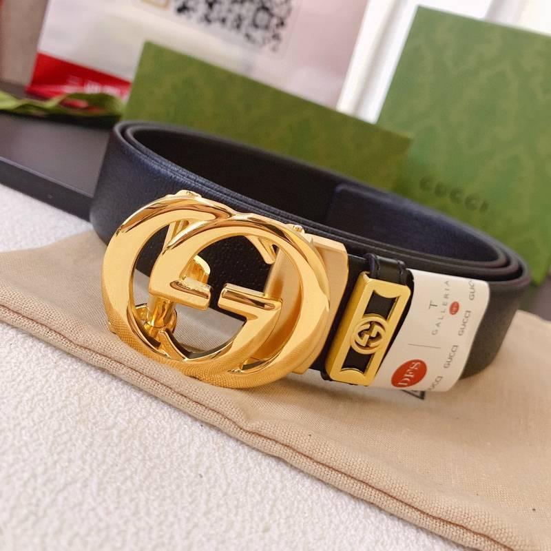 GUCCI Embellished coated-canvas and leather belt 'Black'
