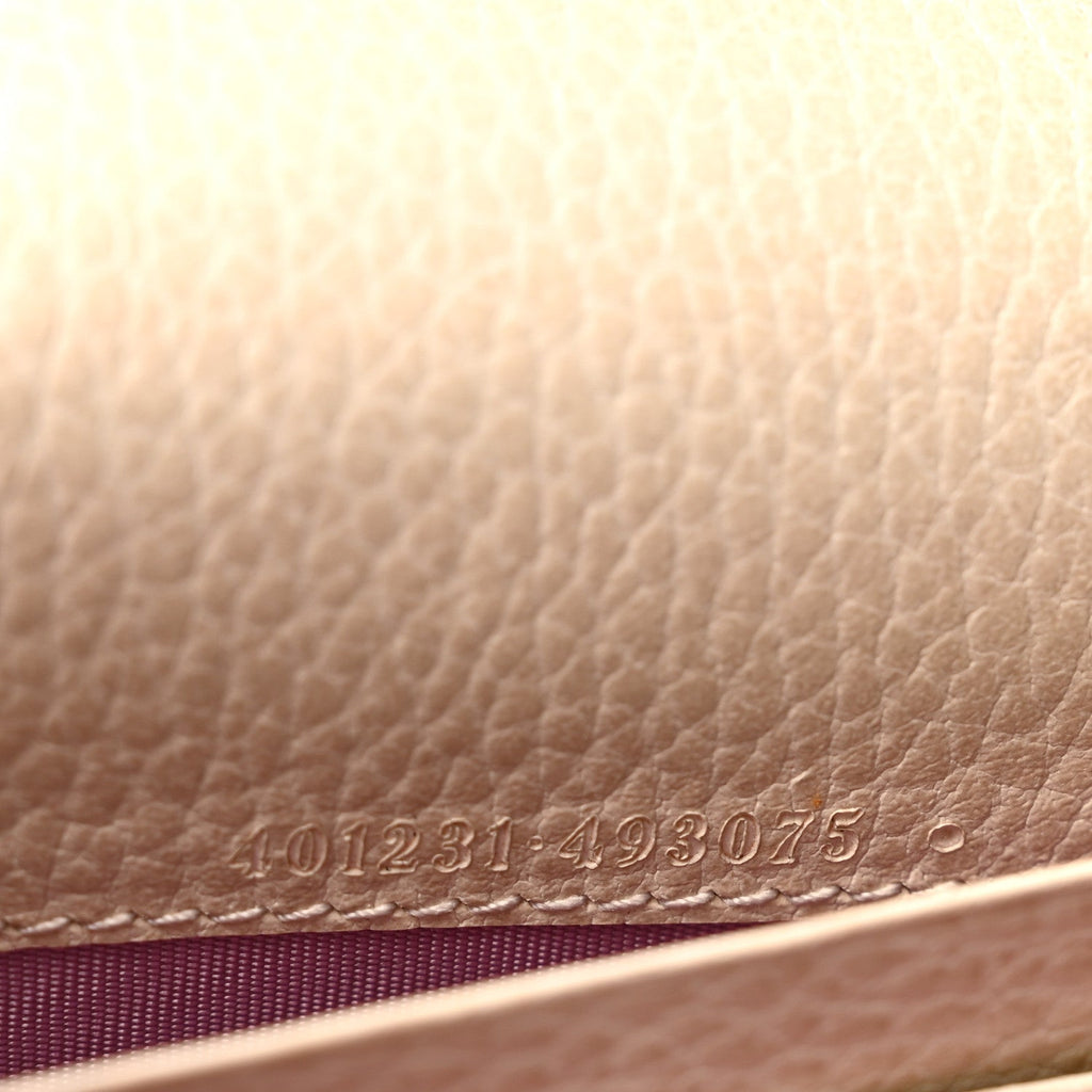 Dollar Calfskin Mini Dionysus Chain Wallet Mystic White