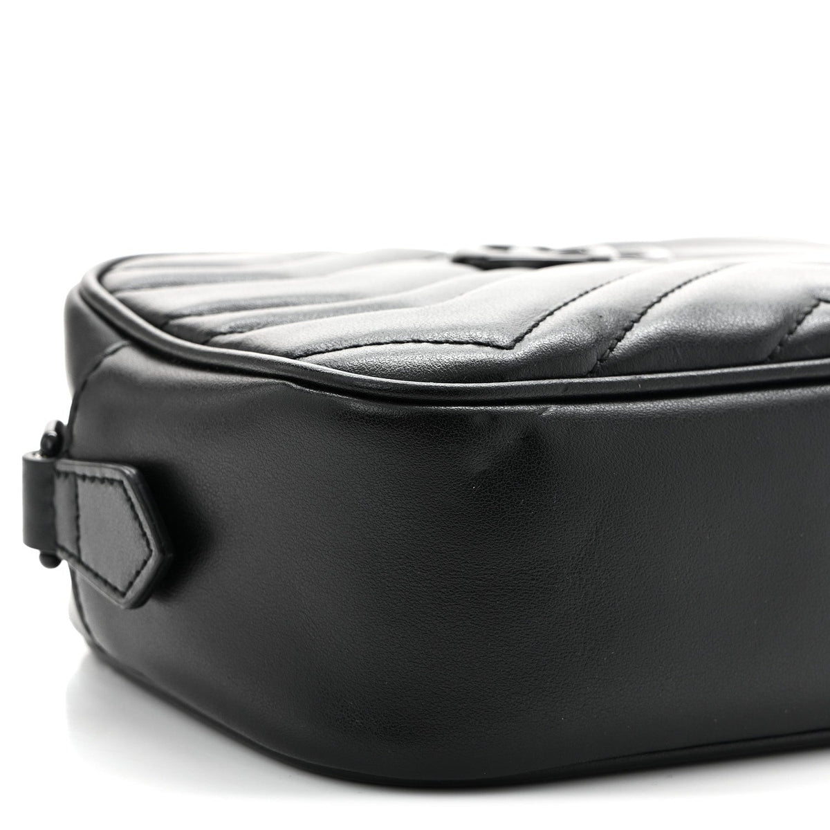 Calfskin Matelasse Monochrome Mini GG Marmont Chain Shoulder Bag Black