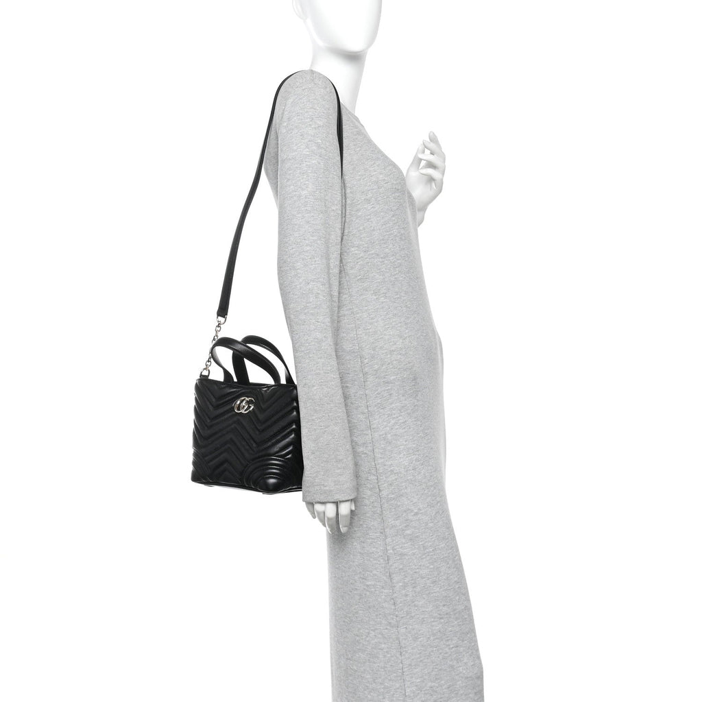 Lambskin Matelasse Small GG Marmont Betty Tote Bag Black