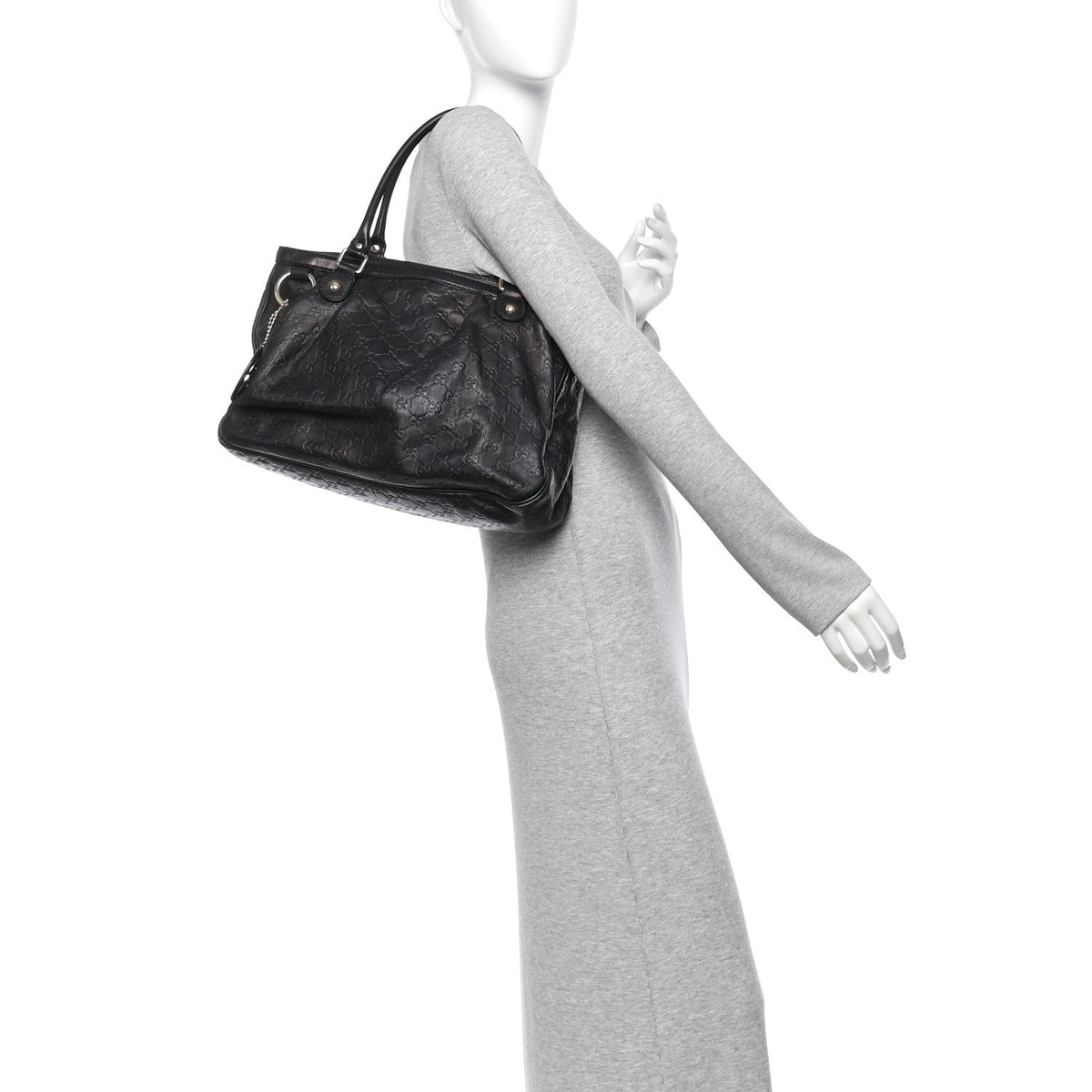 Guccissima Medium Sukey Top Handle Tote Black