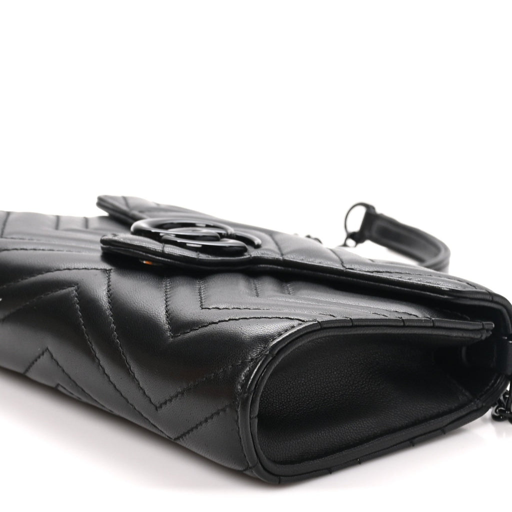 Nappa Matelasse Monochrome GG Marmont Wallet On Chain Black